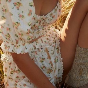 For Love and Lemons Pointelle Top and Shorts Size Large